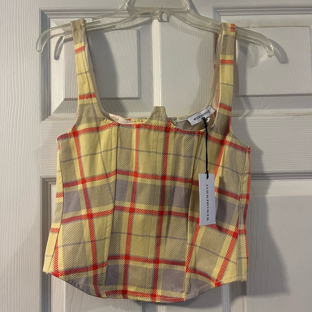 Seamed Corset Top w/Zipper Back